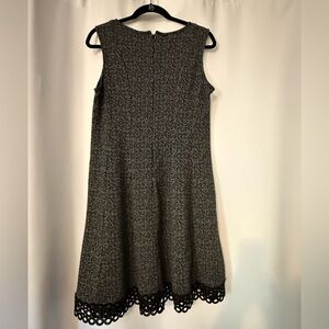 Roz & Ali Textured Black and Gray Midi Dress